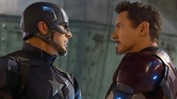 Steve Rogers and Tony Stark in Captain America: Civil War