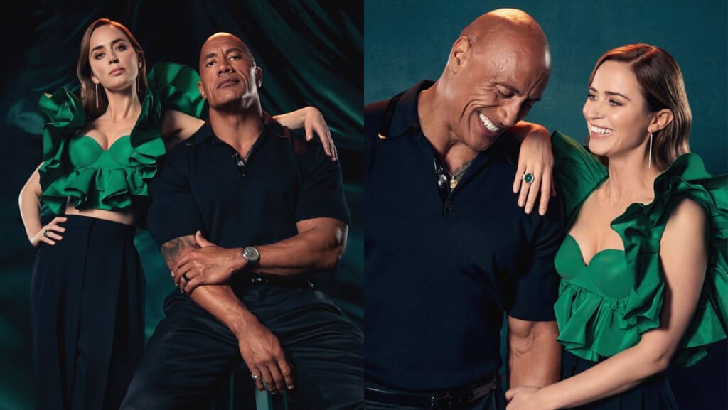 Dwayne "The Rock" Johnson and Emily Blunt